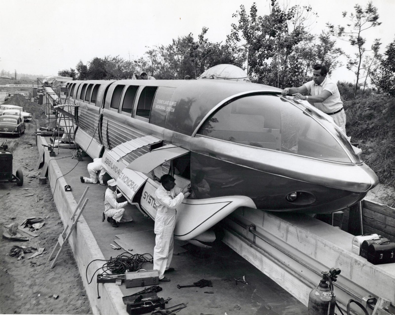A monorail under construction. 