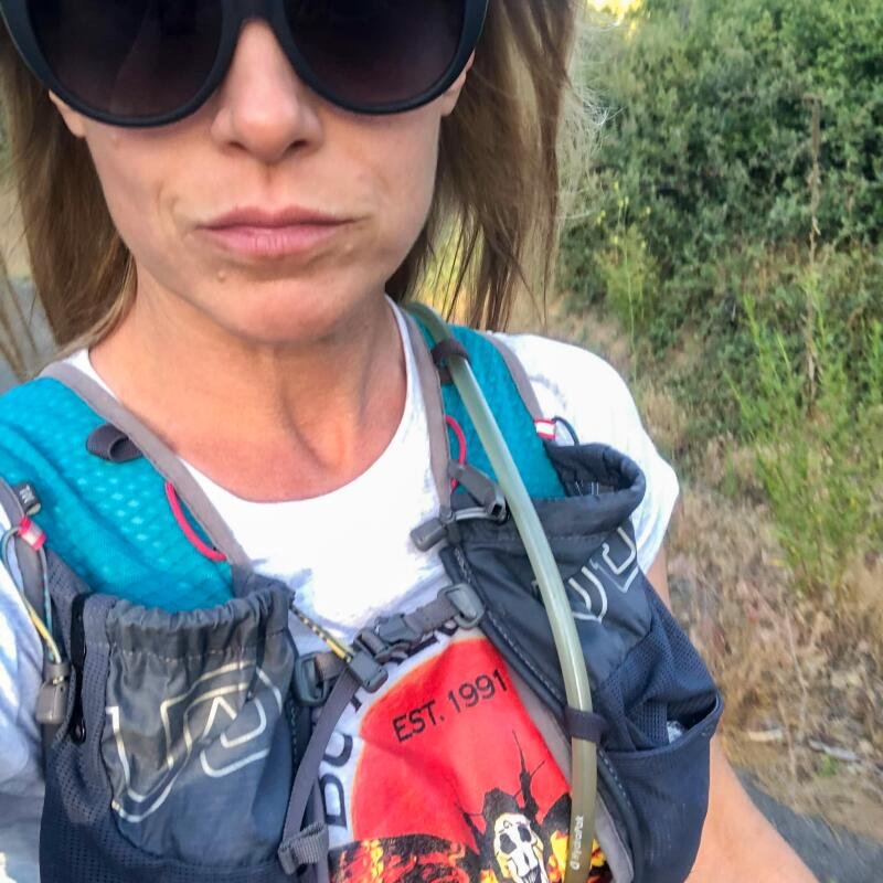 Bethany Pinedo took the selfie the day a bear chased her while she was on a run near Silverwood Lake State Recreation Area.