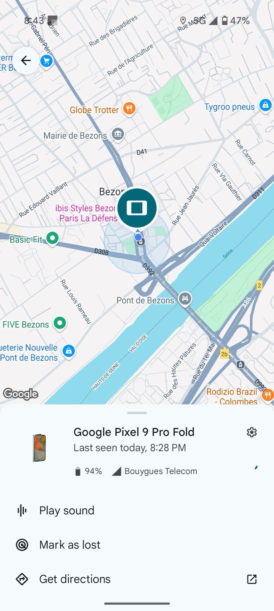 find phone when off pixel 9 pro fold test 4 2