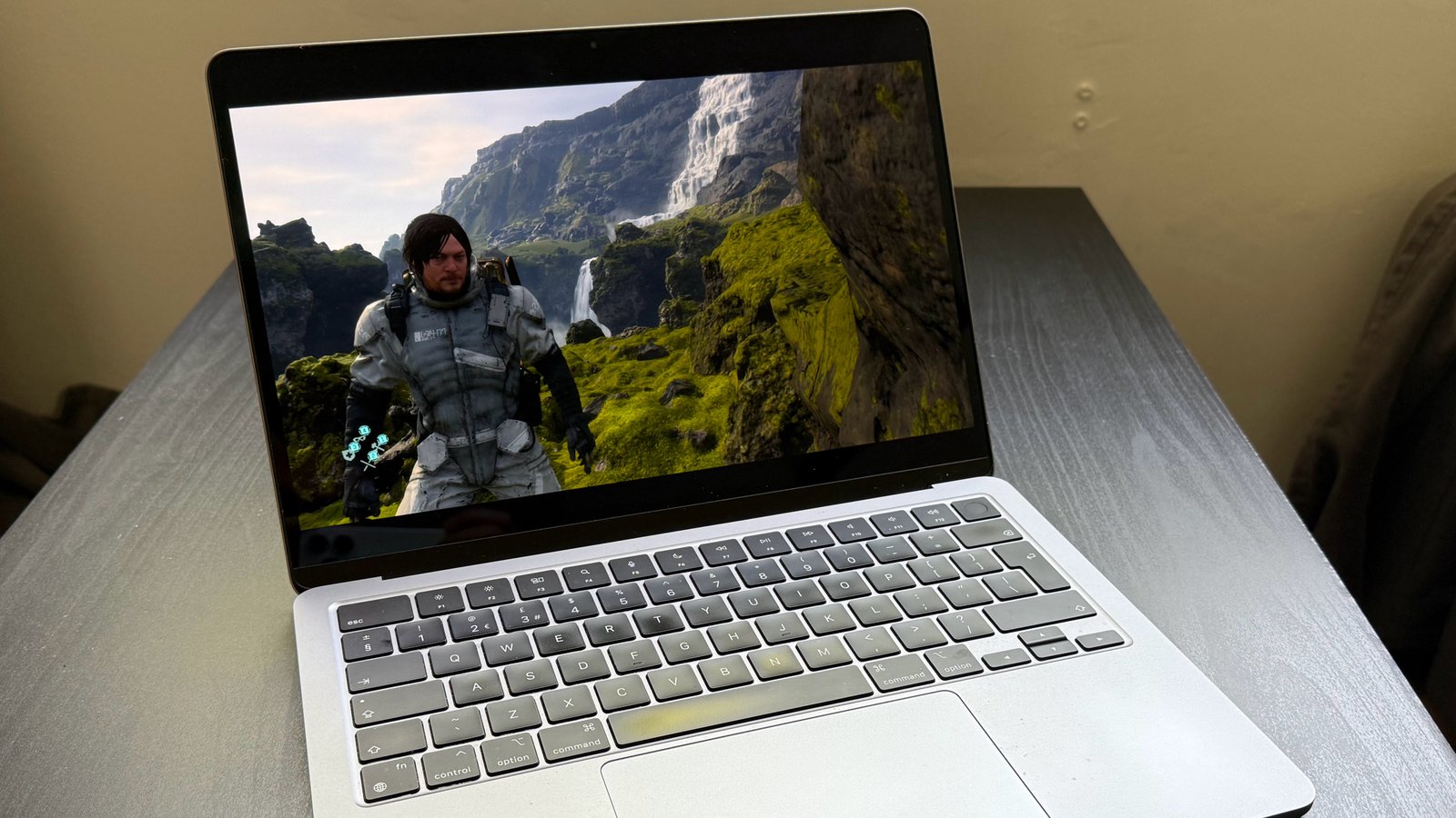 an image of a MacBook Air M2 running Death Stranding