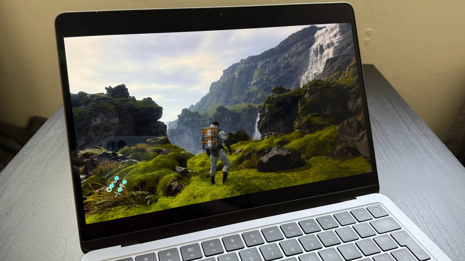 an image of a MacBook Air M2 running Death Stranding