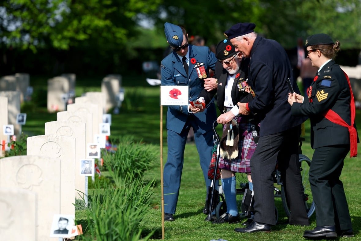 Canadian veteran George Brewster visits the Groesbeek Canadian War Cemetery, on the day of a ceremony commemorating the 80th anniversary of the Liberation of the Netherlands and the end of the Second World War in Europe, in Groesbeek, Netherlands, May 2, 2025. 