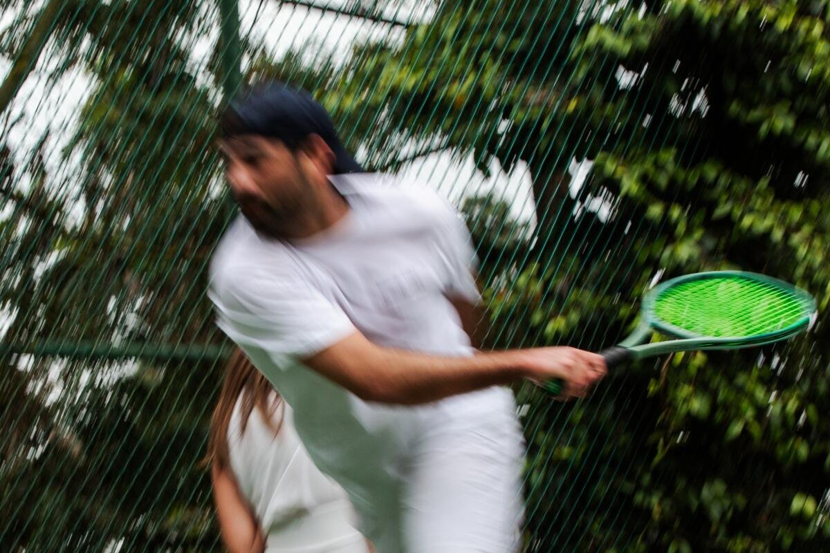A gust of Anna and Kacper Owsian's Tennis Clinic.