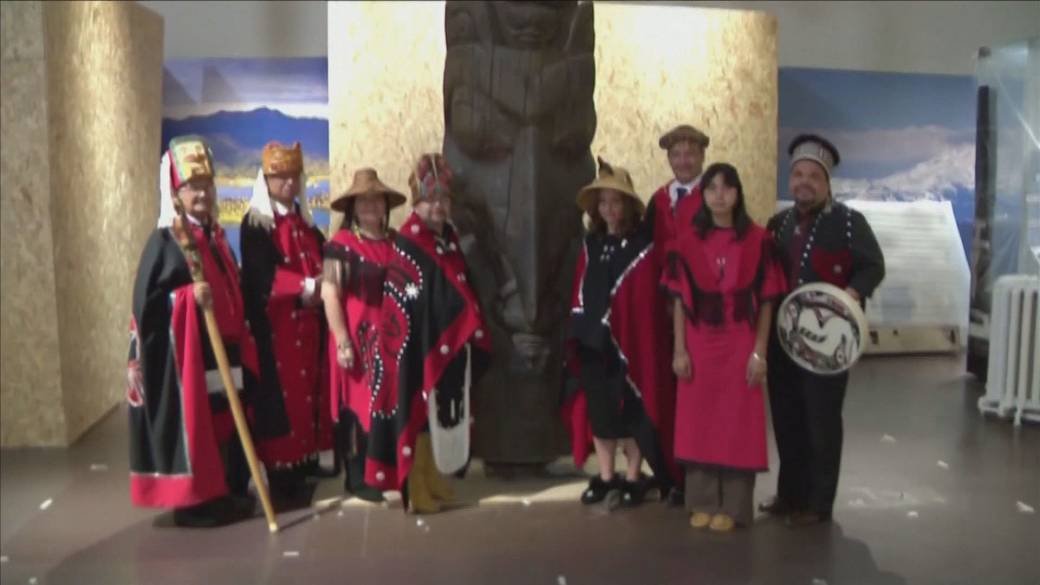 Click to play video: 'Nisga’a Nation totem pole returns to B.C. from Scotland'