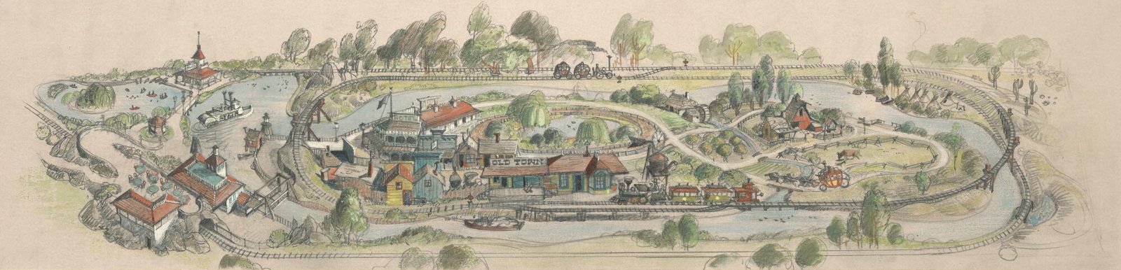 A small, elegant theme park with a Western town and a railroad.