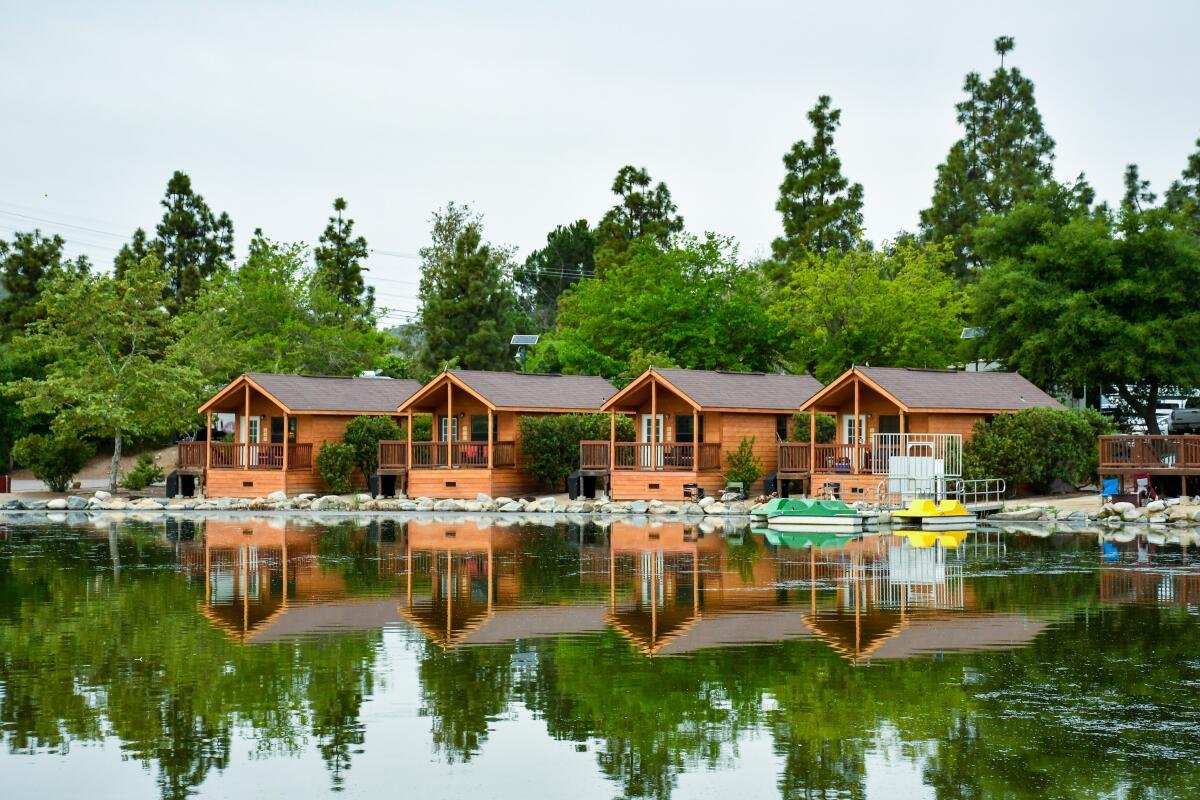 The Santee Lakes Recreation Preserve includes 10 cabins.