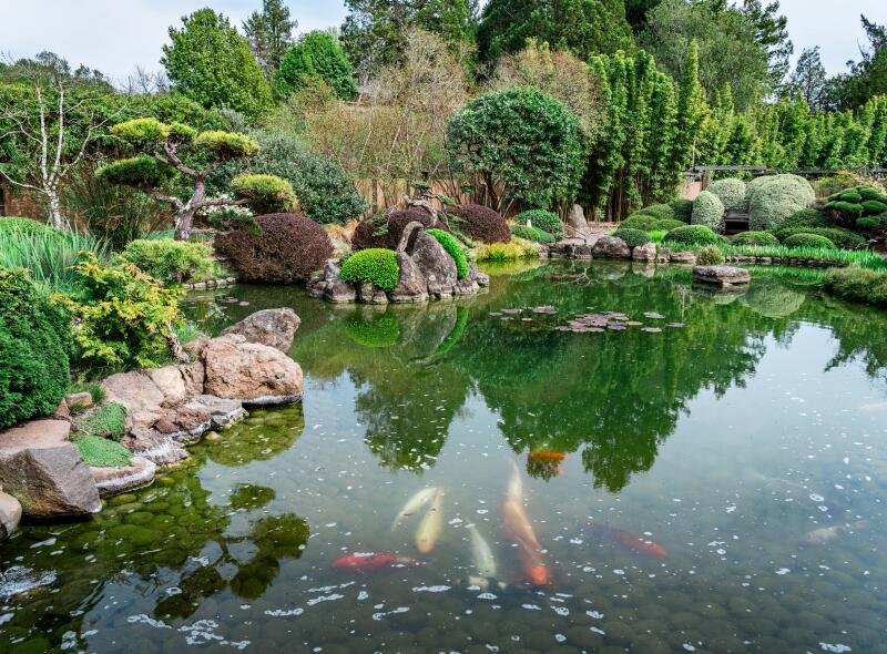 The meditation Garden at the Osmosis Day Spa Sanctuary.