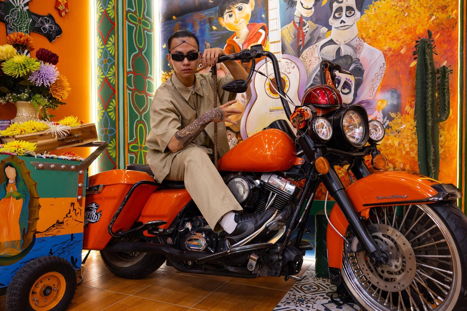 Nguyen Phuoc Thien on a motorbike