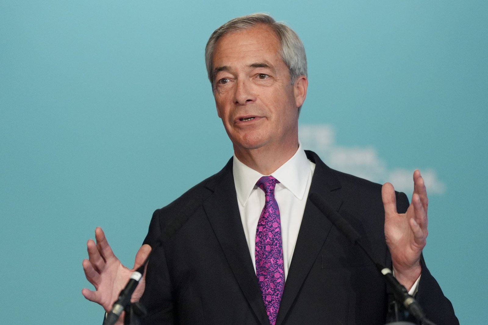 Nigel Farage was speaking during a press conference in Westminster, London