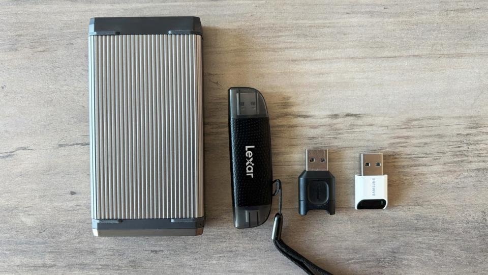 A few of the microSD card readers we've used for testing.