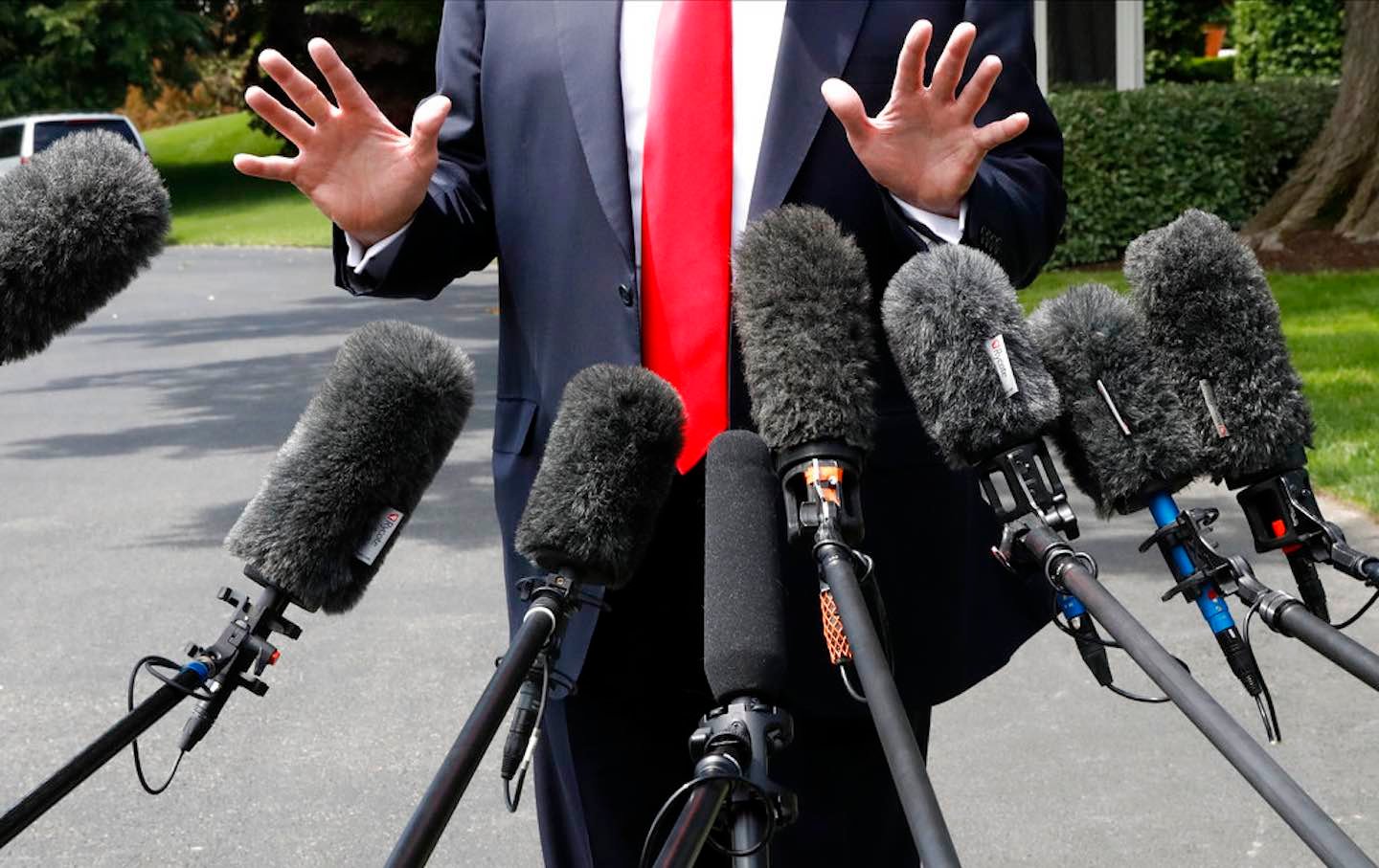 Trump media microphones