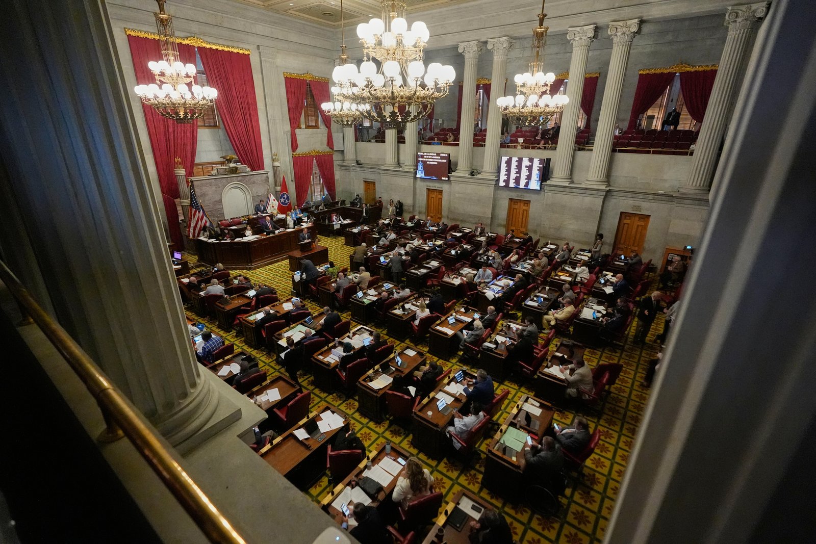 The Tennessee House of Representatives meets during a legislative session in Nashville, Tennessee, on April 21, 2025.