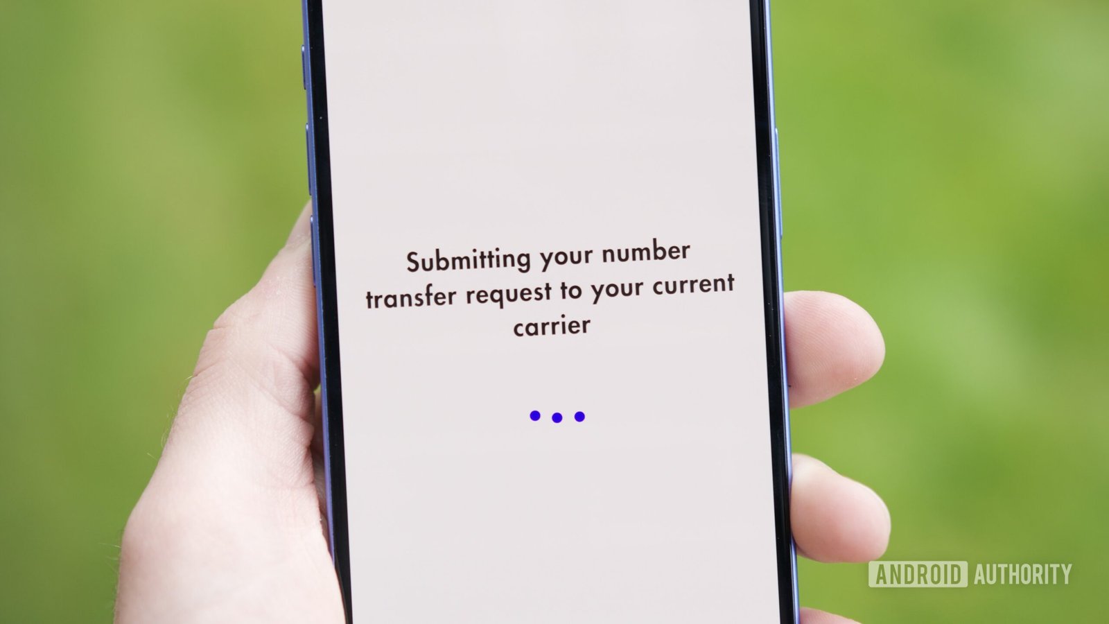 visible number transfer request screen Number transfer page on the Visible app.