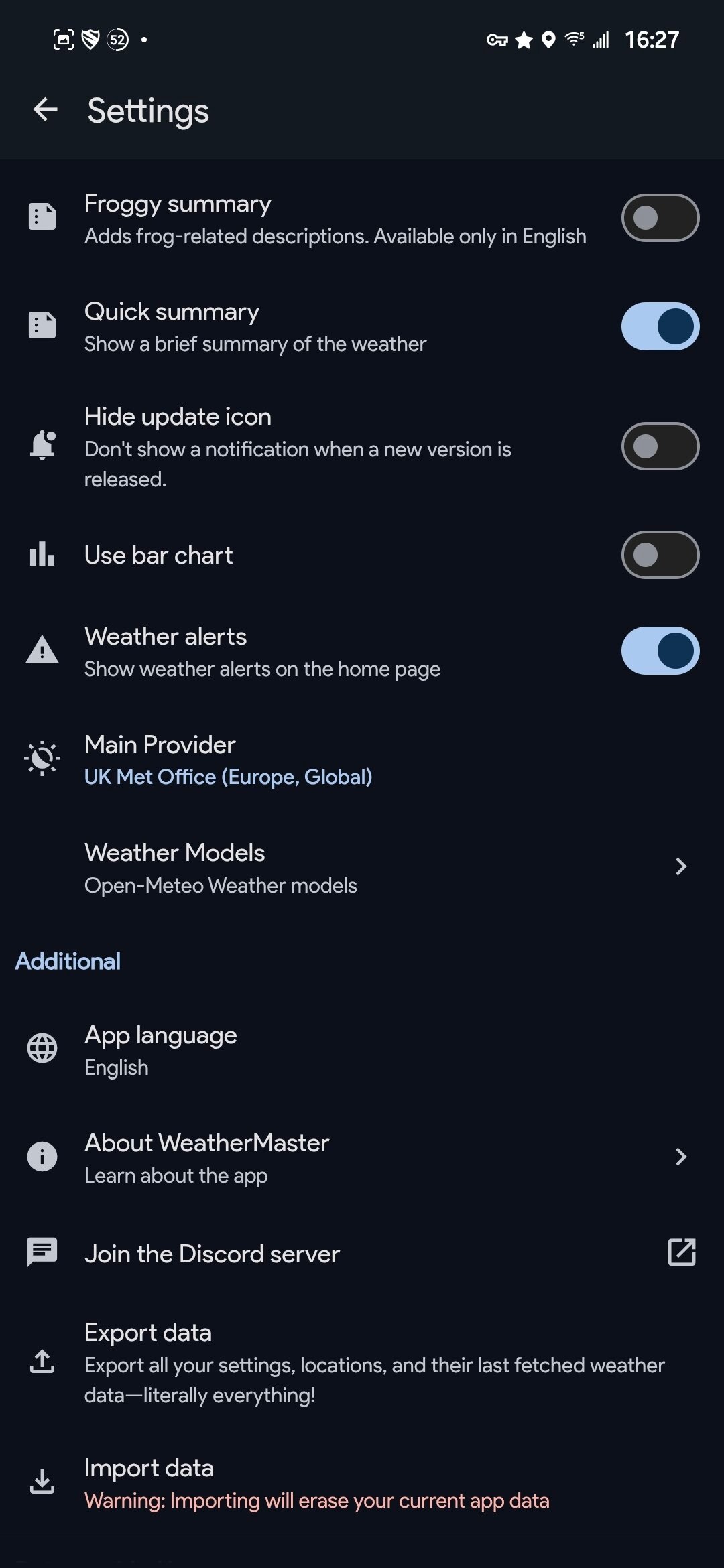 weather master screenshot settings 2