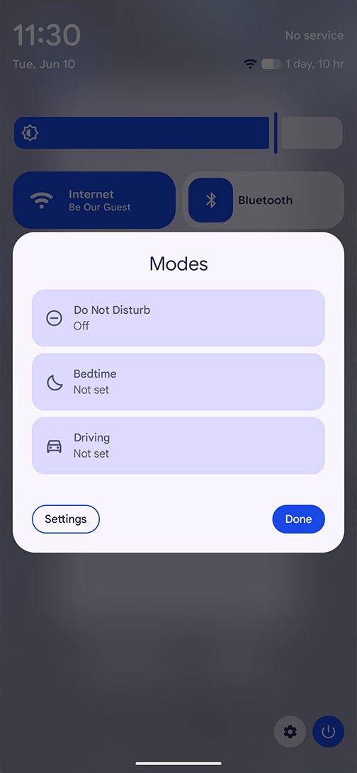 Android 16 DND menu