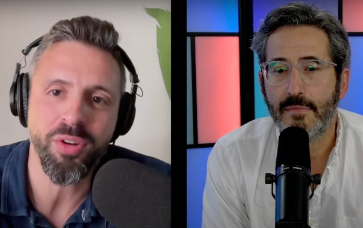 Ezra Klein and Sam Seder in the middle of an argument about abundance.