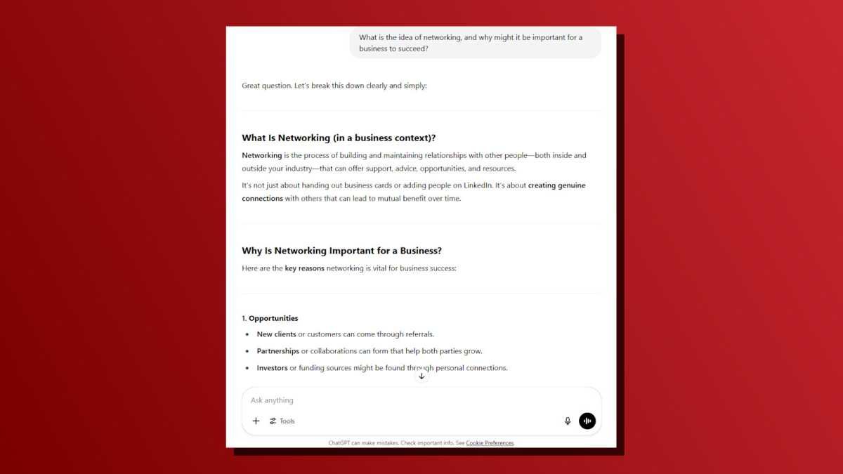 ChatGPT task break down concepts screenshot