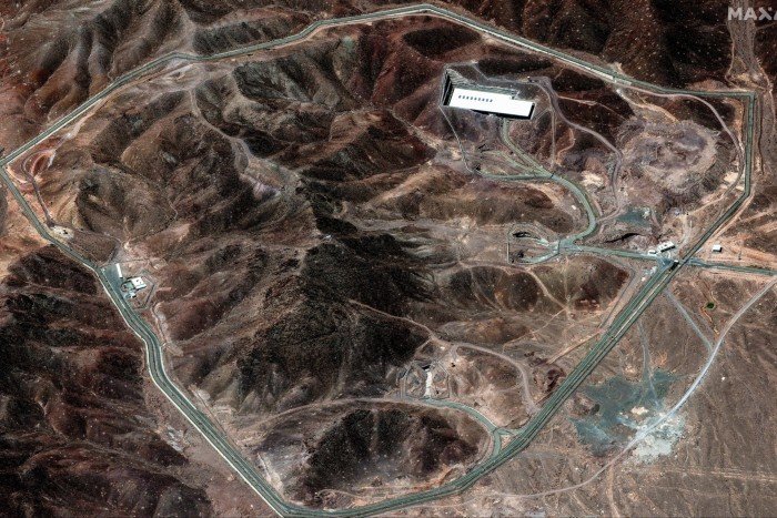 A satellite image of the Fordow nuclear site in Iran