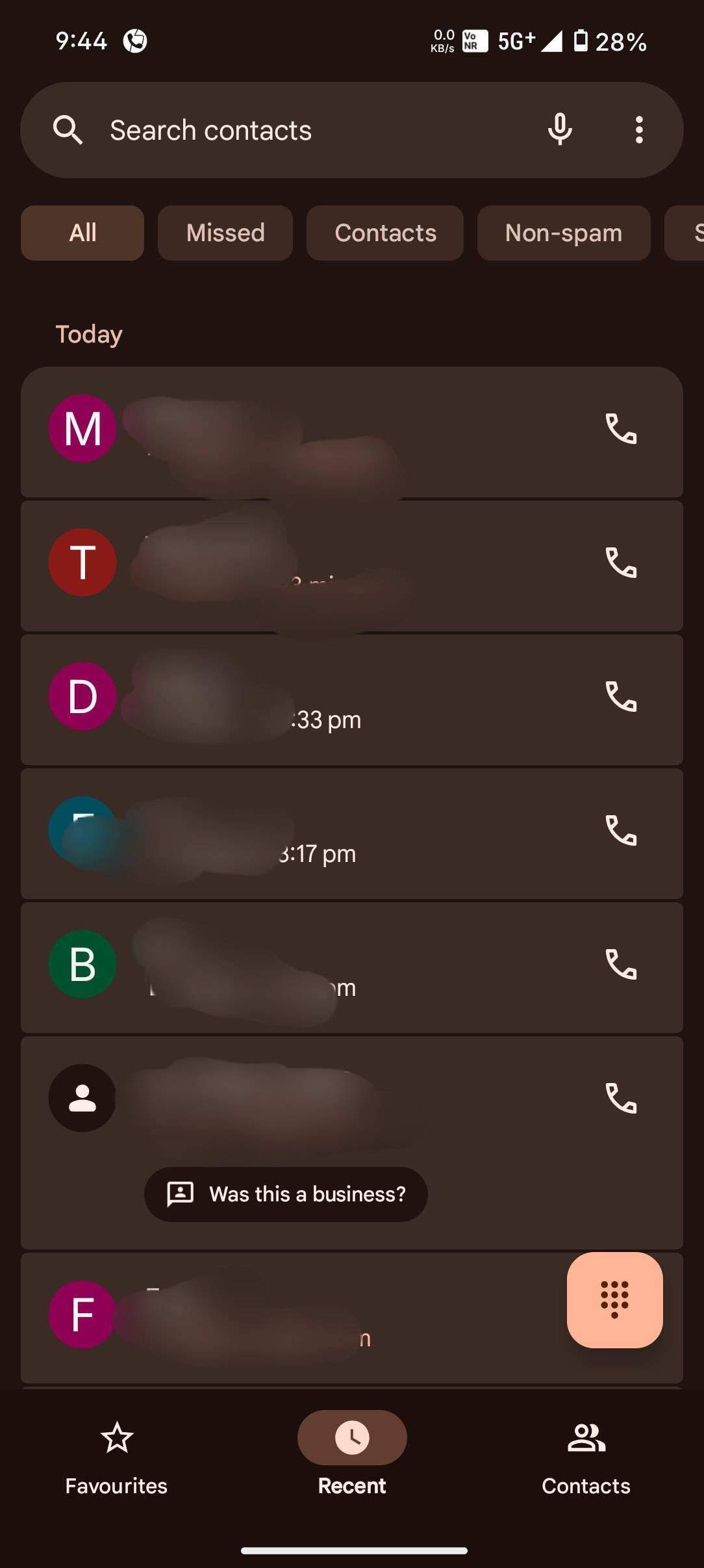 Google Phone Material 3 Expressive Recent tab