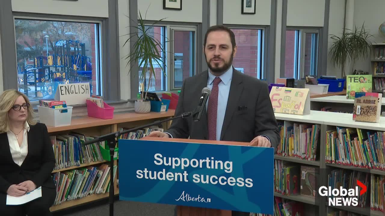 Click to play video: 'Alberta education minister says budget ‘maybe’ has solution to support worker strike'