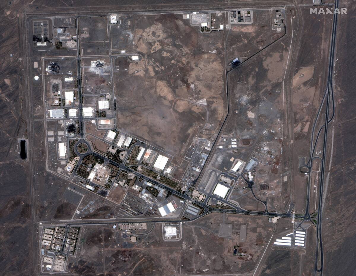 Satellite image shows the Natanz enrichment facility in Iran after U.S. strikes.