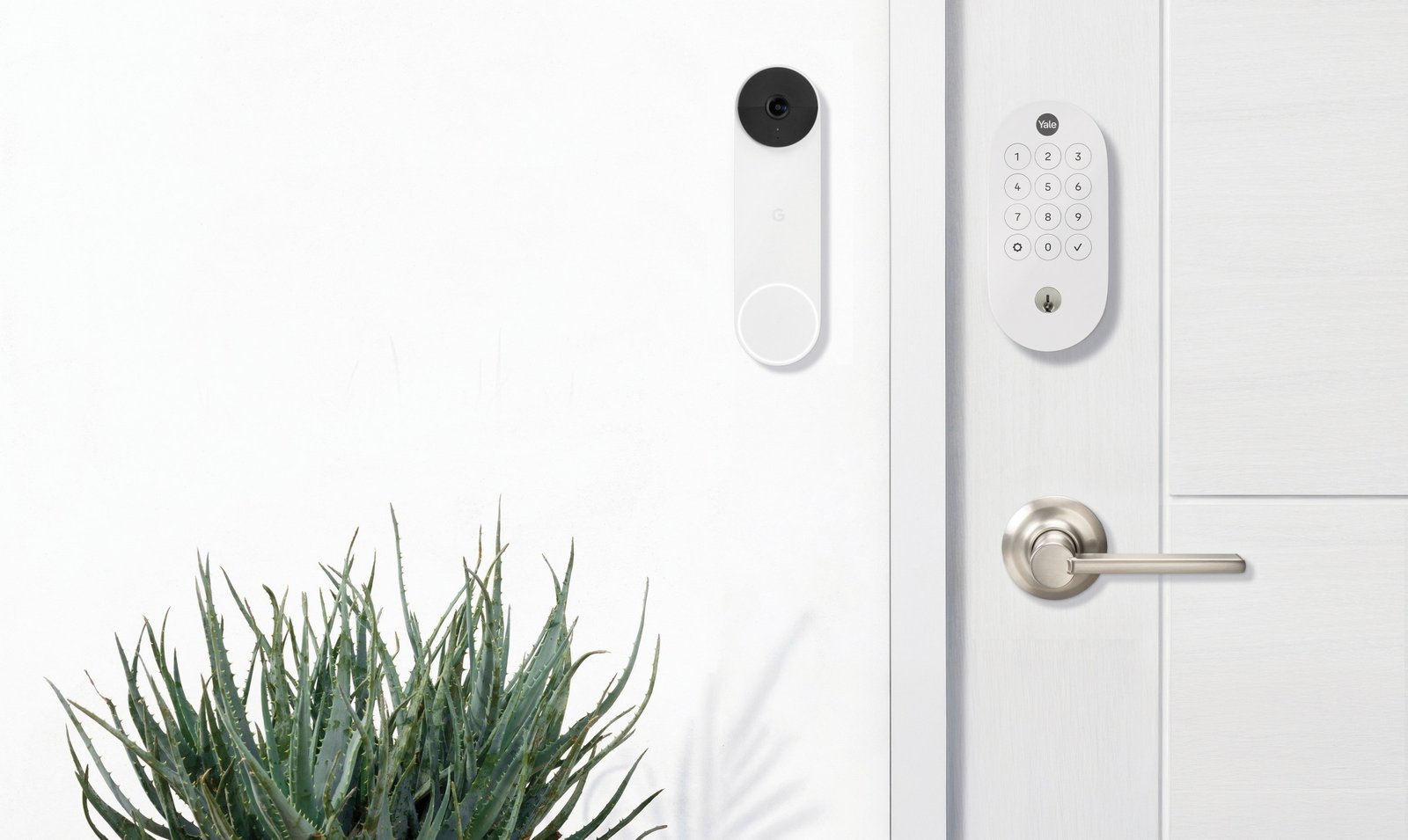 The new Yale lock has a push-button keypad with backlighting and a keyway.