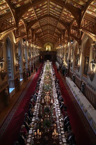 The state banquet for French president Emmanuel Macron and his wife Brigitte Macron