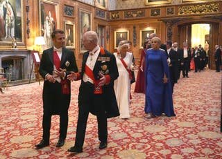 Celebrity guests were seen making their way into the vast St George’s Hall for the state banquet at Windsor Castle