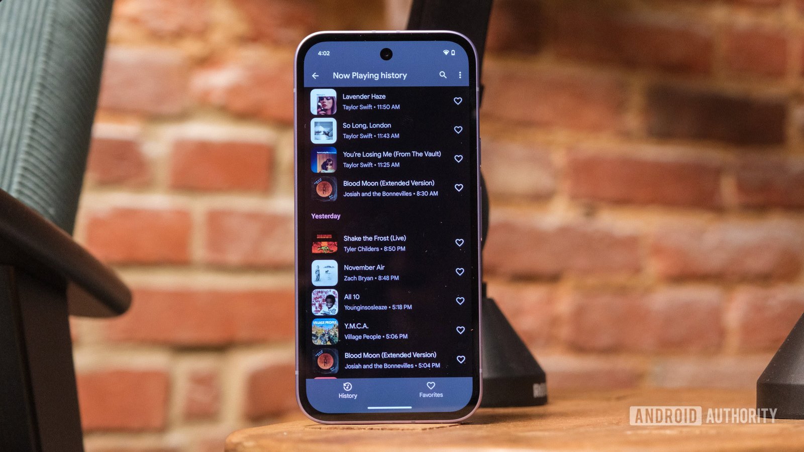 Google Pixel 9a now playing history