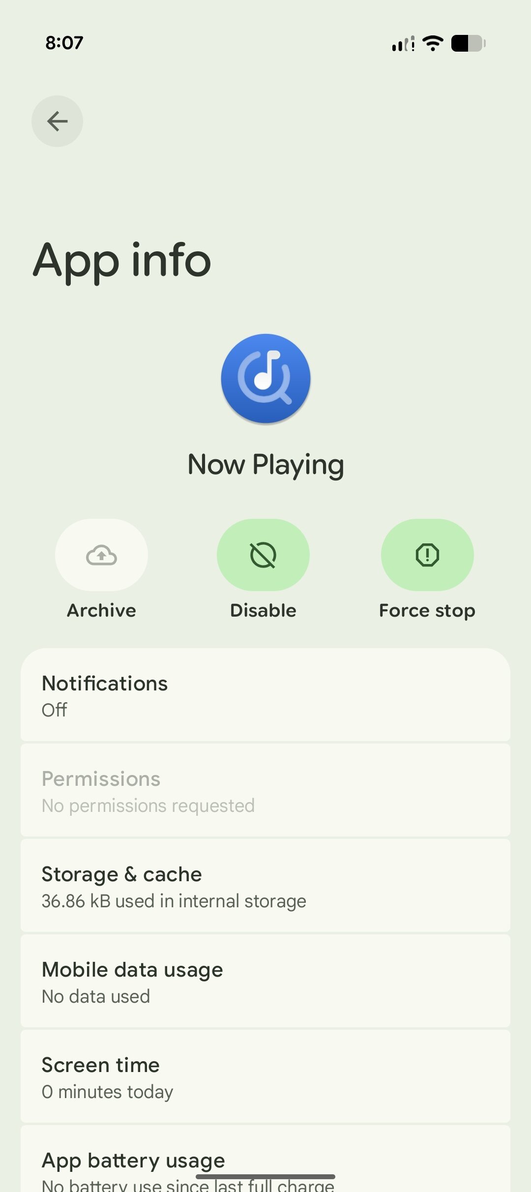 Google Pixel on Android Canary Now Playing app (1)
