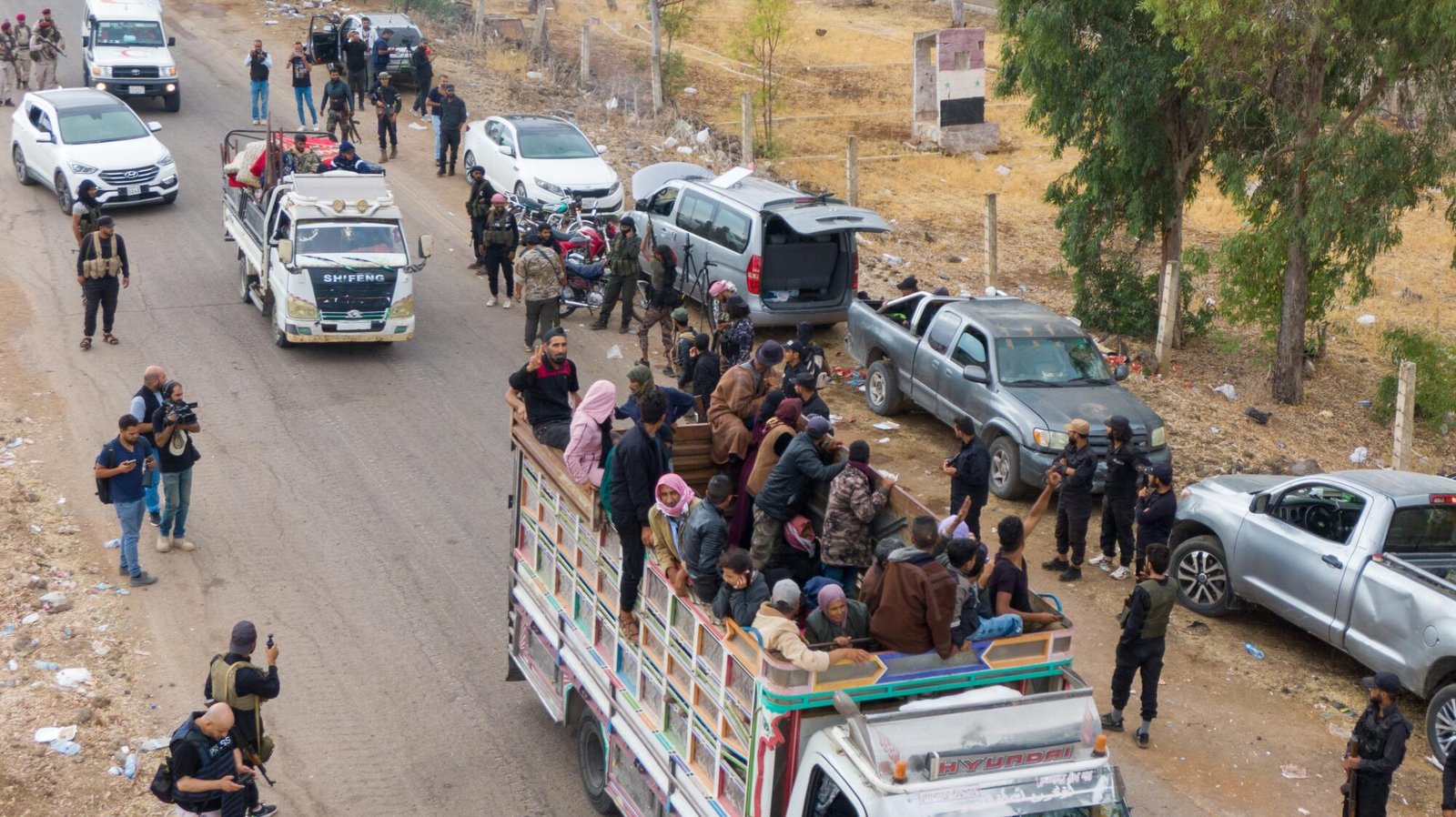 Around 1,500 people from Bedouin tribal families who had been held in Sweida governorate were evacuated