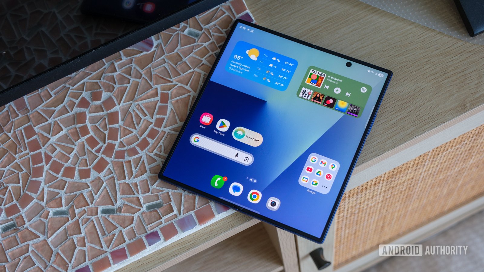 samsung galaxy z fold 7 open lying flat