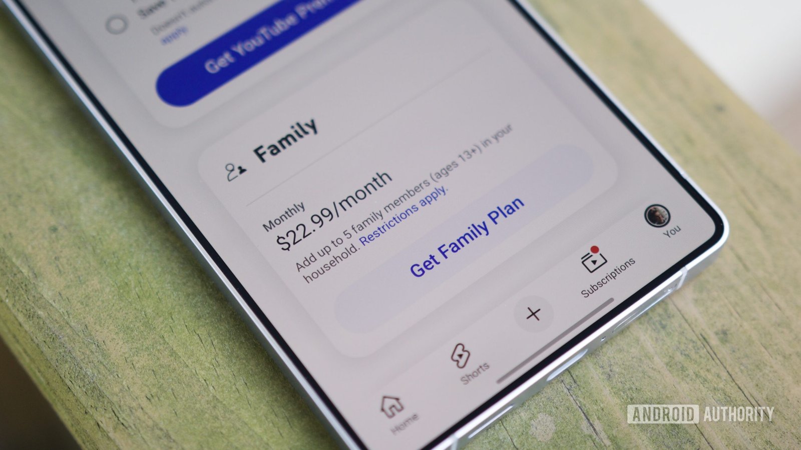 youtube premium lite hands on 9 YouTube Premium plan options in YouTube app.