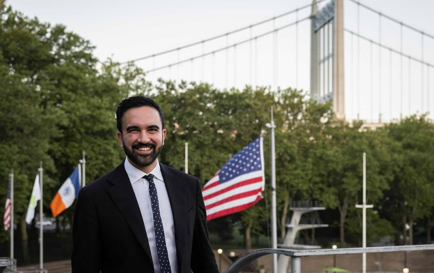Zohran Mamdani arrives for a news conference at Astoria Park on Tuesday, June 24, 2025.