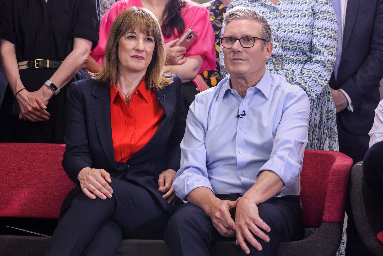 Rachel Reeves and Keir Starmer at a health centre in east London on Thursday