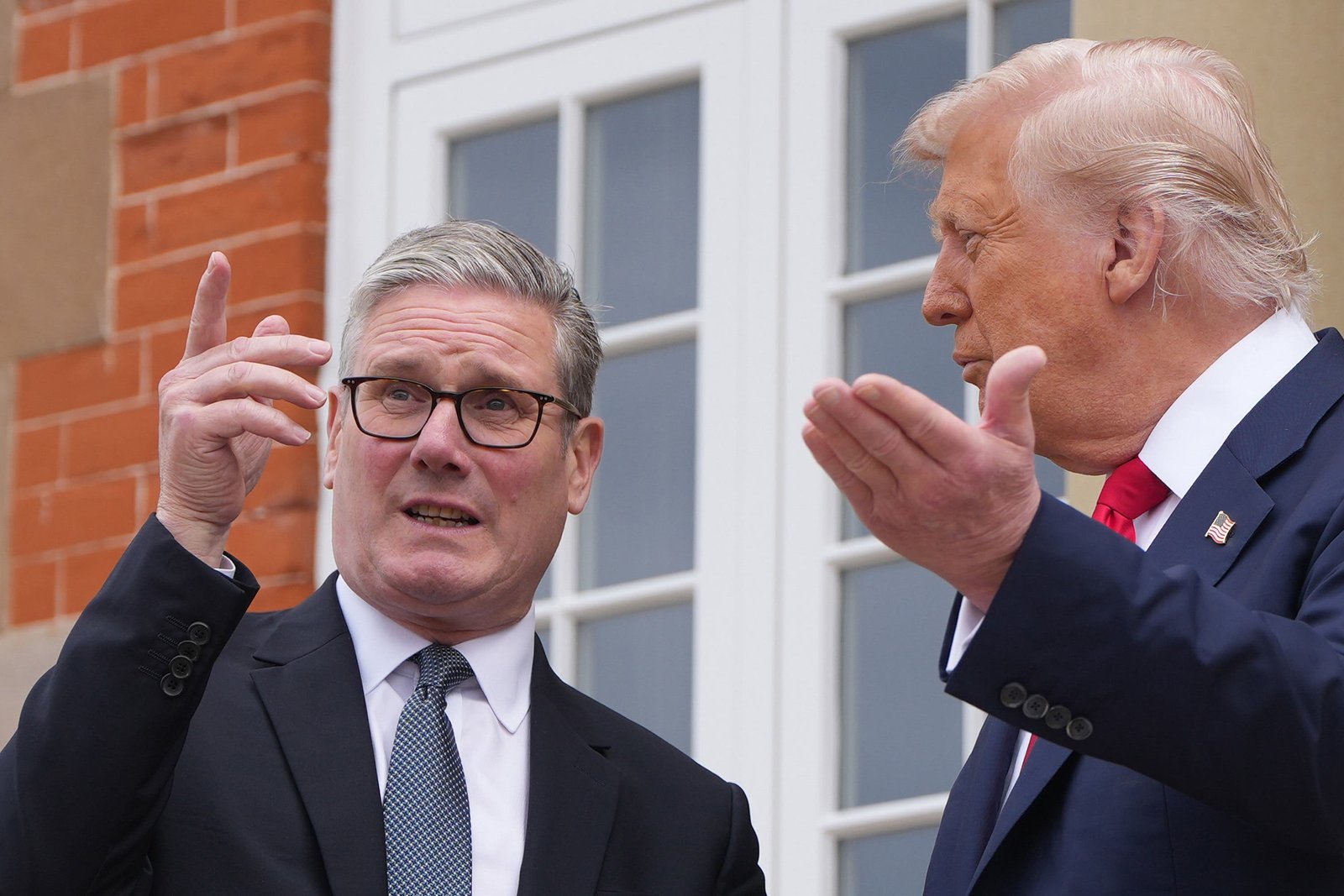 Prime Minister Sir Keir Starmer (left) is greeted by US President Donald Trump at his Trump Turnberry golf course in South Ayrshire (Chris Furlong/PA)