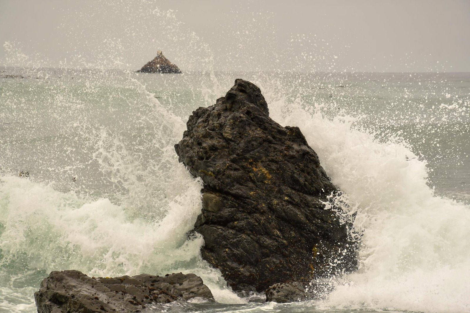 Waves crash near Sand Dollar Beach.