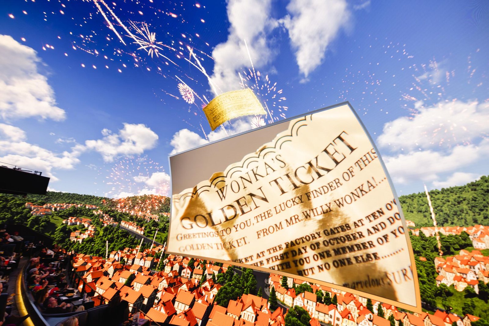 A screen within a screen -- a movie surrounded by animations. 