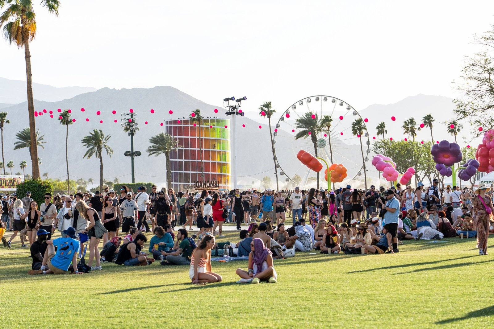 Festivalgoers appear at the Coachella Valley Music and Arts Festival in Indio, Calif., on April 13, 2025